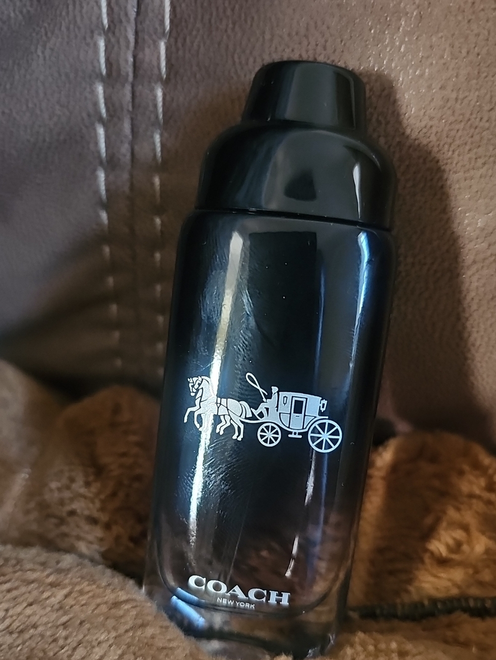 Coach Black Bottle with Silver Coach Carriage Logo